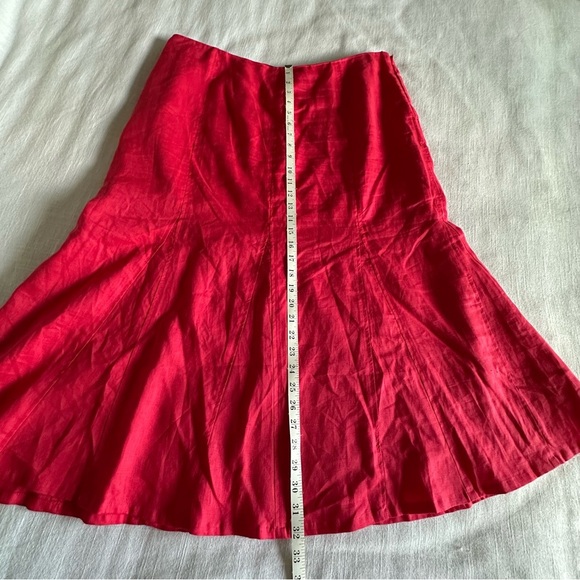 Kim Rogers Linen Womens Sz 18 Trumpet Skirt Flowy Flare Lagenlook Coastal - Picture 6 of 13